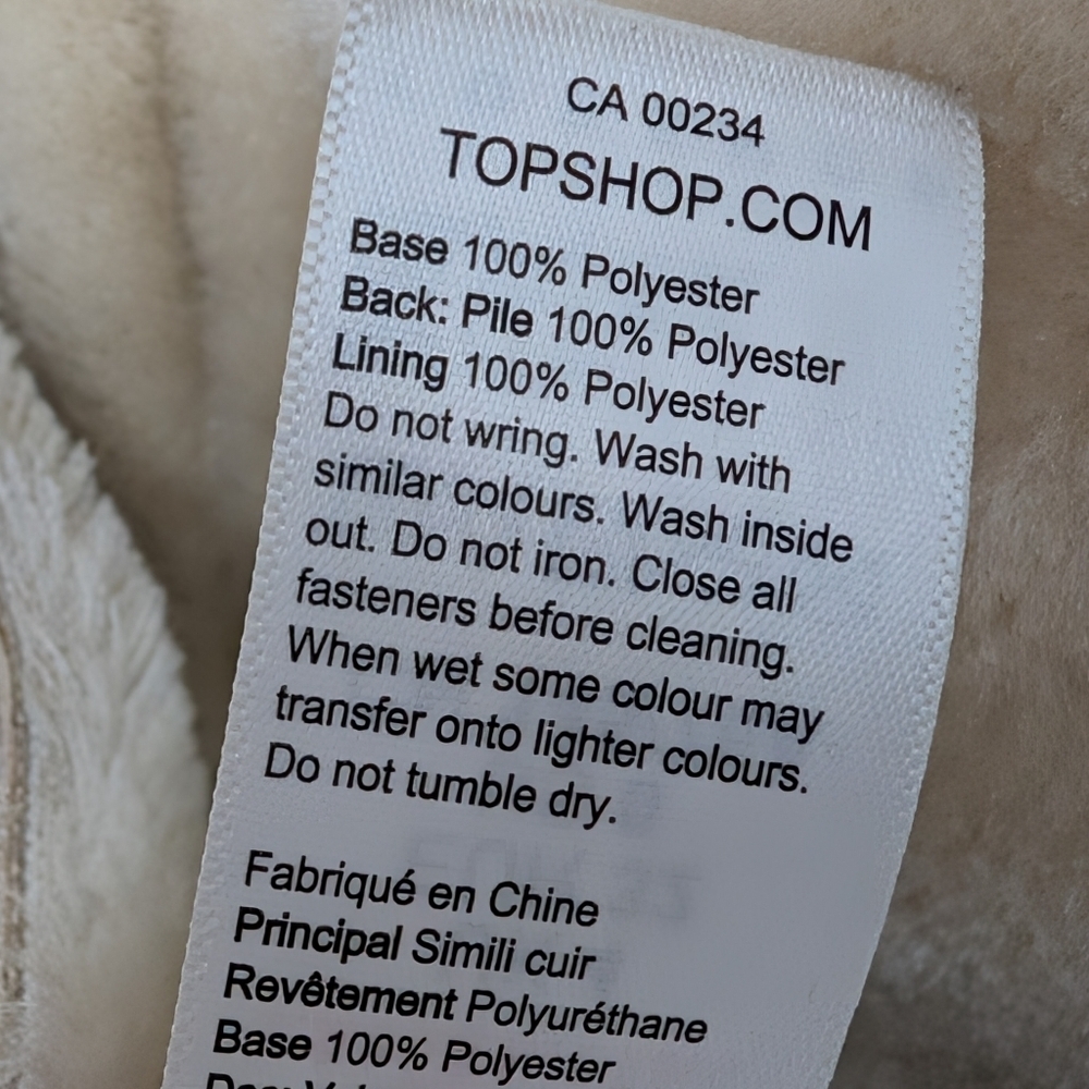 Topshop faux leather aviator jacket with faux fur trim - Picture 8 of 9
